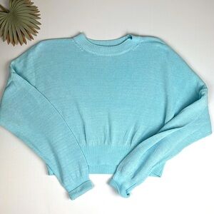 Madewell Loose-Knit Crewneck Sweater in Clarity Light Blue - Size L